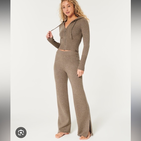 Gilly Hicks Pants - Gilly Hicks Sweater-Knit Pants in Light Brown 🤎